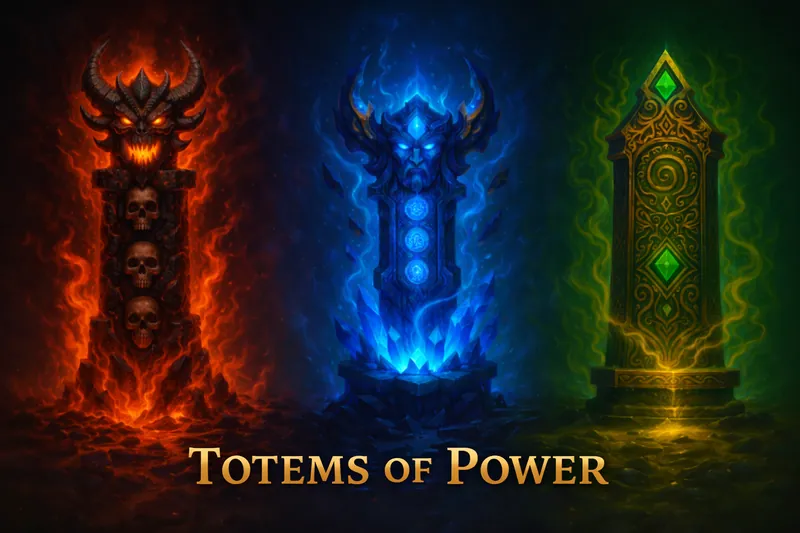 The three Totems of Power: Chaos, Guardian and Trinari